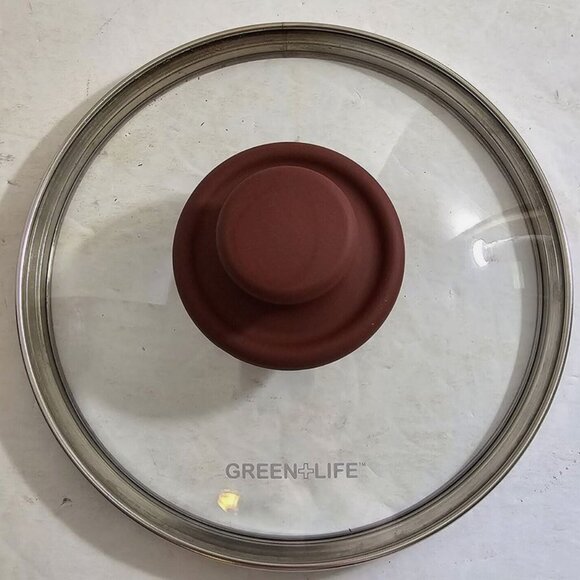 Green Life Clear Glass & SS Red Handle 7 1/2" Round Pot Pan Replacement Lid - Picture 1 of 1